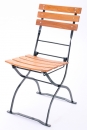 Gartenstuhl mit Holzlattung - Farbe: rotbraun / grn - Lehne: 3 Latten